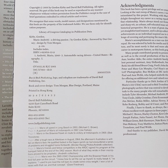 Mario Andretti: A Driving Passion Signed Gift From ROLEX Hardcover Good - Picture 6 of 16